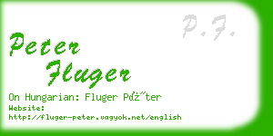 peter fluger business card
